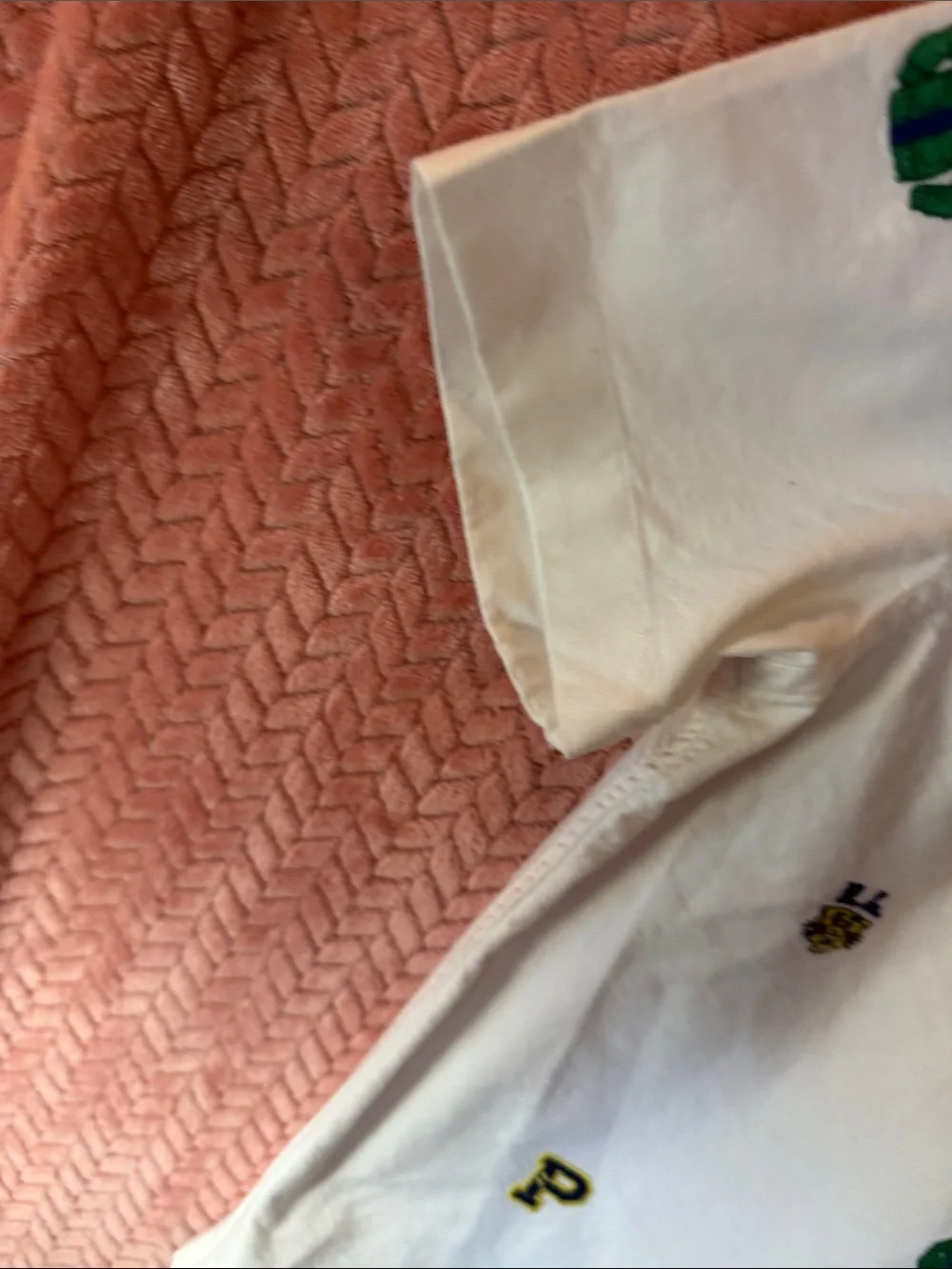 Boys Ralph Lauren White Short-Sleeve Button-Down Shirt with Embroidered Patches